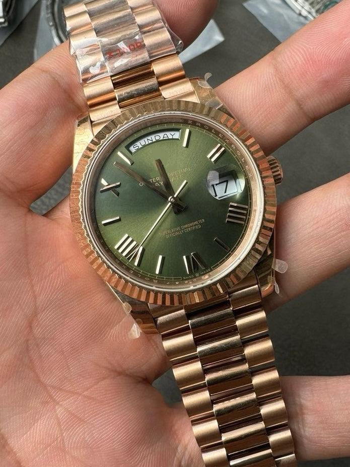 Custom Mod - Green Dial Rose Gold Day Date