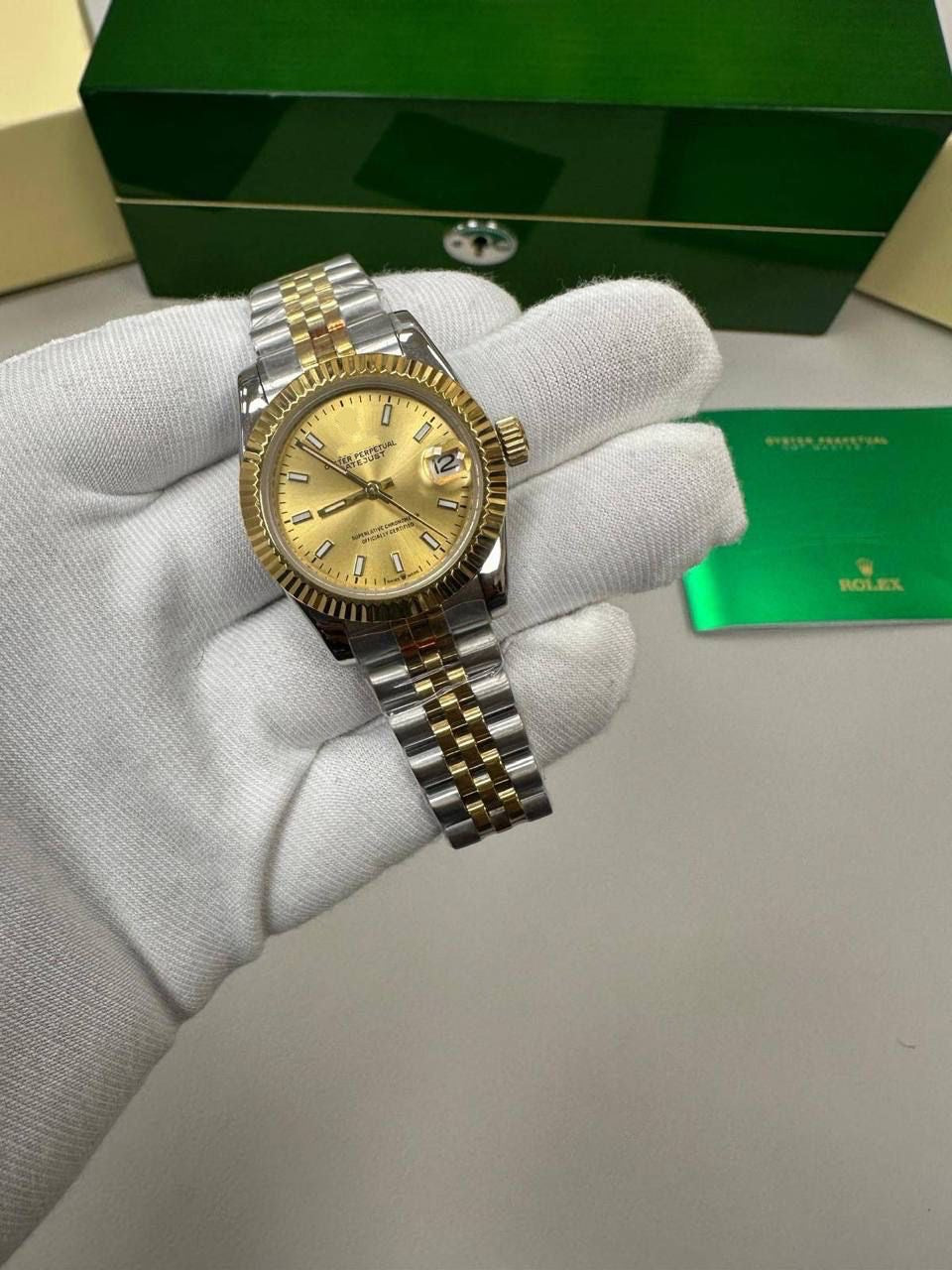 Custom Mod - Two Tone Datejust, Gold Dial Women’s Watch